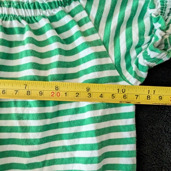 Girls Old Navy Striped Green Romper Cotton Relaxed Fit Ruffle Sleeves Playsuit - Picture 7 of 7
